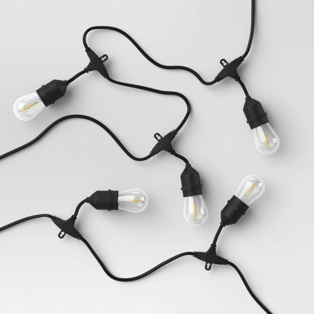 Threshold - 10ct LED Drop Indoor Outdoor Café String Lights Cl Black